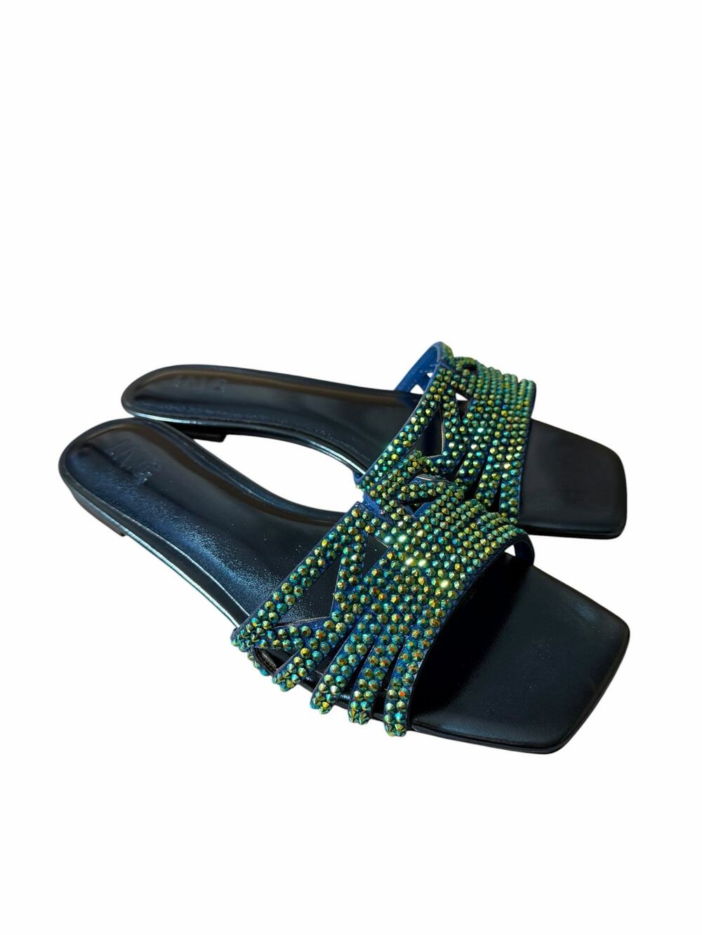 INC TianaHP Blue Bling Rhinestone Slide Sandals Women’s 9.5M